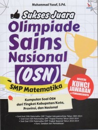 Sukses Juara Olimpiade Sains Nasional SMP Matematika